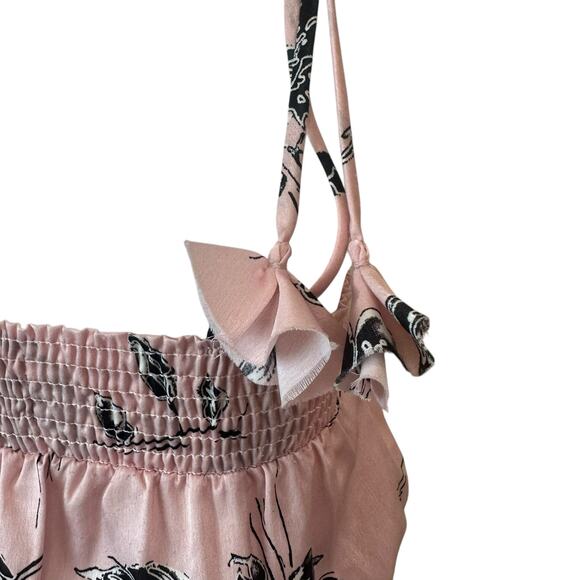 MISA Los Angeles Gandra Tiered Midi Dress Pink Floral Anthropologie sz L NWOT - Picture 11 of 14